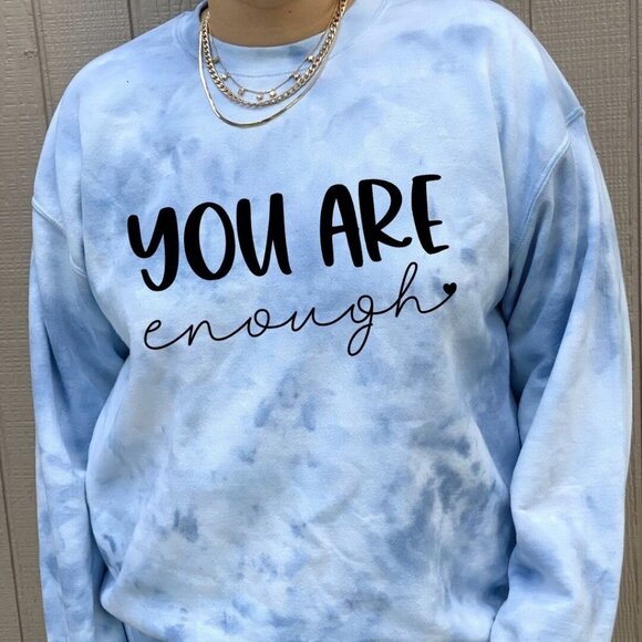 You are enough Sweatshirt, Positivity Sweatshirt, Encouragement top, Oversized S - Picture 4 of 5